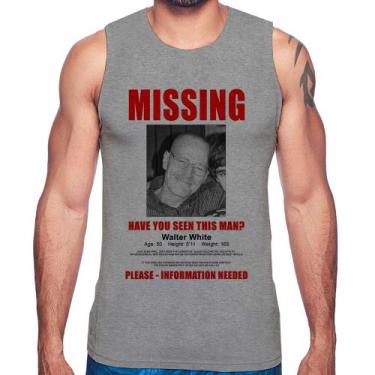 Imagem de Regata Walter White Missing - Foca na Moda, Cinza, P
