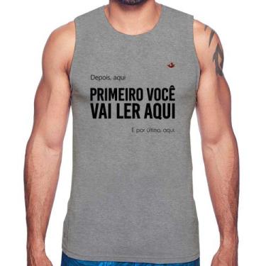 Imagem de Regata Primeiro você vai ler aqui - Foca na Moda, Cinza, M