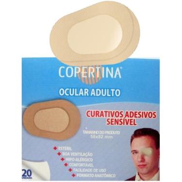 Imagem de Curativo Ocular Tampão De Olho Adulto Copertina Caixa Com 20 Unidades