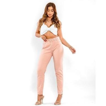 Imagem de CALÇA SARJA FEMININA MOM CINTURA ALTA COM CINTO-Feminino