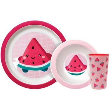 Imagem de Kit Refeição Baby Frutti Melancia Prato Copo e Bowl - Buba