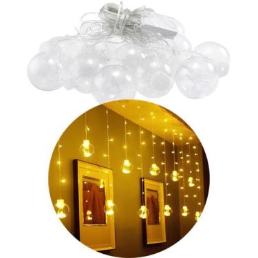 Imagem de Pisca Cordão Varal Decorativo 12 Lâmpadas Com LED Amarelo 3M - Genéric