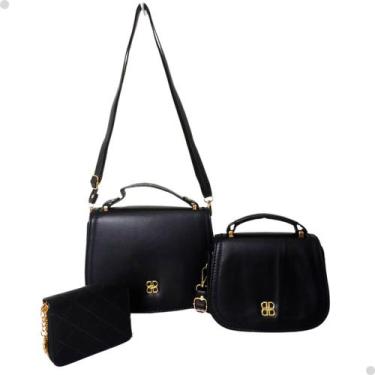 Imagem de Bolsa Feminina Kit Com 3 Peças Bolsas Transversal + Carteira - DILEXSH