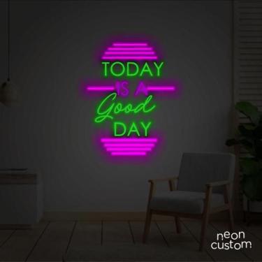 Imagem de painel letreiro led Neon Today is a Good Day decoracao festa bar - Neo