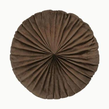 Imagem de Almofada Redonda Rendy em Veludo Marrom Camurça - Díspar Design