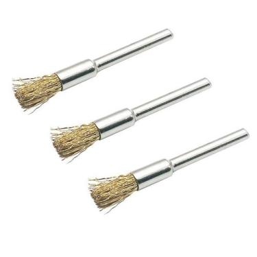 Imagem de 3x Escova Rotativa Tipo Pincel De Latão Para Micro Retifica - E-San