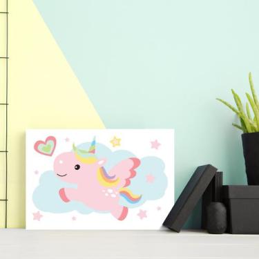 Imagem de Placa Decorativa MDF Infantil Unicornio Nuvem - Quartinhos