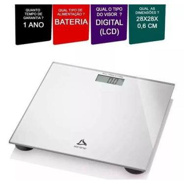 Imagem de Balança Corporal Digital Banheiro Multilaser Prata 180 Kg