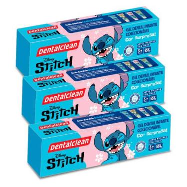 Imagem de Kit 3 Pasta de Dente Gel Dental com Flúor Infantil Stitch Morango 104g