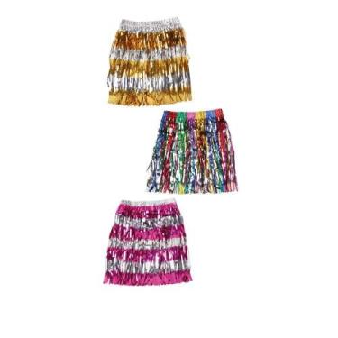 Imagem de Saia Havaiana Metalizada Holográfica com cores Sortidas Tamanho Único 