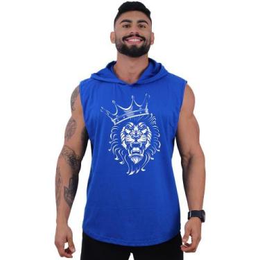 Imagem de Regata Longline com Touca Masculina MXD Conceito Leão Rei, Azul, Mascu