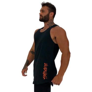 Imagem de Regata Longline Estampa Lateral Masculina MXD Conceito Hardcore Laranj