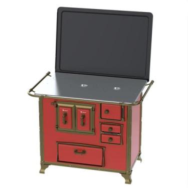 Imagem de Fogao a Lenha Venax n 2 Renaissance Chapa de Aluminio Vermelho, SAIDA 