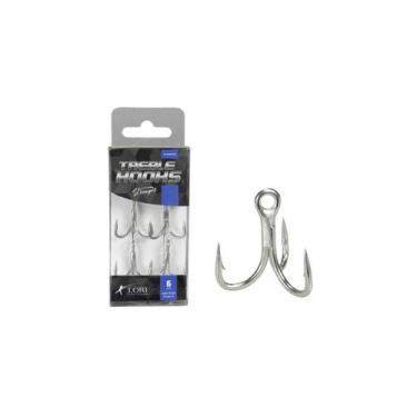 Imagem de Garateia Pesca Lori Blister Treble Hooks Prata N8 C/6