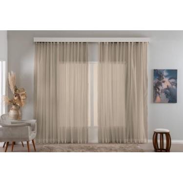 Imagem de Cortina Luxo Transparente Voil/voal 4 Metros Para Trilho Suiço Max Sim