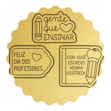 Imagem de Kit 3 Cortadores Dia dos Professores Ensinar por Amor - DOCE IMPRESSO,