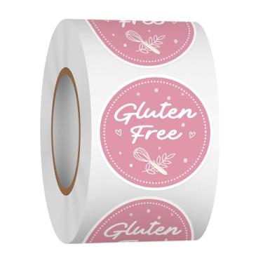 Imagem de Louise Maelys 500 pçs adesivos sem glúten de 3,8 cm para segurança alimentar, etiquetas sem glúten para embalagens de varejo, recipientes, frascos, envelopes de garrafa de vidro, sacos de pão,