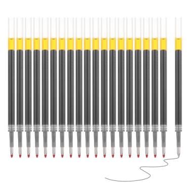 Imagem de PATIKIL Recargas de caneta de gel de ponta fina de 0,5 mm, pacote com 20 canetas de tinta de gel retráteis, pretas, refil de substituição para caneta retrátil, suprimentos para sala de aula, 11 cm