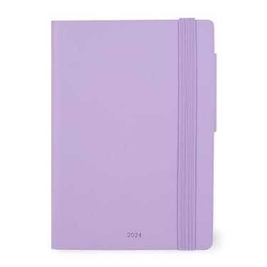 Imagem de Legami - Pequeno diário diário, 12 meses, de janeiro de 2024 a dezembro de 2024, fecho elástico, agenda mensal de janeiro de 2025, bolso final, livro de endereços removível, 9,5 x 13,5 cm, cor lavanda