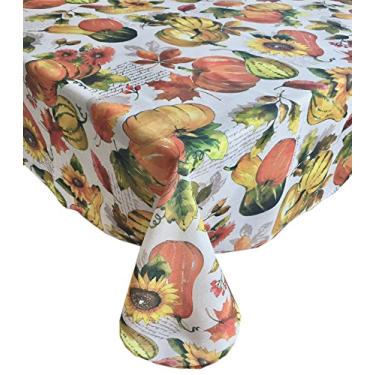 Imagem de Elrene Home Fashions Toalha de mesa de tecido estampado de outono Grateful Season 152,4 cm x 304,8 cm, multi