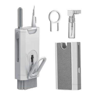 Imagem de Escova de Limpeza Kit Multifuncional TECHBRUSH Portátil Teclado 7 em 1 - Eletrônico, Fone de Ouvido, Computador, Monitor de Pc - (Cor: branco)