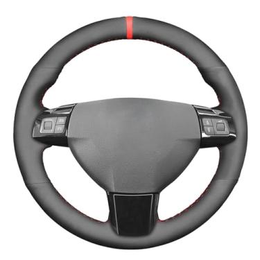 Imagem de MEWANT Capa de volante de carro de camurça preta respirável DIY para Opel Astra (H) 2004-2009 / Signum 2004-2008 / Vectra (C) 2005-2009 acessórios de volante