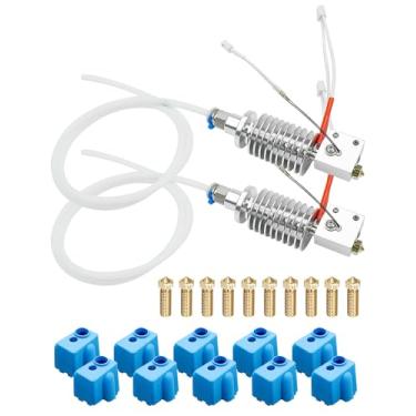 Imagem de OCHIKI Kit De Extrusora De Impressora 3D Atualizada, Adequada Para Anycubic Kobra Max, Cabeça De Impressão Hot End Com Termistor Ntc100K E 10 Meias De Silicone E 10 Bicos De Latão De 0,4 Mm, Suporte P
