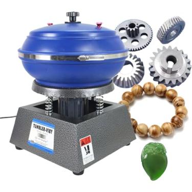 Imagem de KKSOUFX MáQuina De Polimento VibratóRio De 6l, Tambor De Rocha VibratóRio, DiâMetro De 33 Cm, MáQuina De Polimento De Tigela, MáQuina De RebarbaçãO De Metal Para Polir PeçAs De Metal, Joias