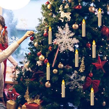 Imagem de Lâmpada de Vela LED Sem Chama, Clipes de árvore de Natal para Férias, Luzes de Corda USB Brancas Quentes