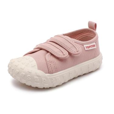 Imagem de Tênis infantil de lona para bebês meninas e meninos, antiderrapante, respirável, leve, para caminhada, 12 18 21 e 24 meses, rosa, 8.5-9 Toddler
