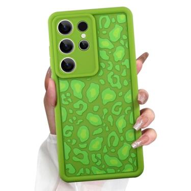 Imagem de KANGHAR Capa para Galaxy S25 Ultra Leopardo Estampa Linda Cheetah Capa Protetora TPU Macio à Prova de Choque Projetada para Samsung Galaxy S25 Ultra Verde