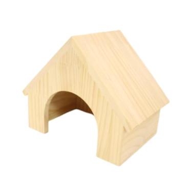 Imagem de WeiLaiKeQi Hamster House Pet Cabin Cabine Decor Hideaway Hideout Wooden Toy para Rat Dwarf Hamster Lemmings Mouse Pet Small Pet, L