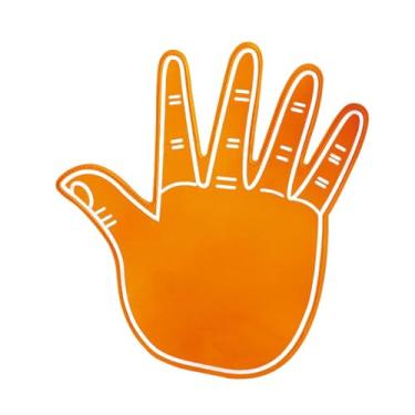 Imagem de WeiLaiKeQi Dedo de espuma, luvas de mão de espuma Presente, luvas de torcida, dedo de torcida para jogos, esportes, eventos, celebração da escola, Laranja