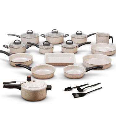 Imagem de Conjunto Panelas 17 Peças Antiaderente com Panela Pressão (Bianco)