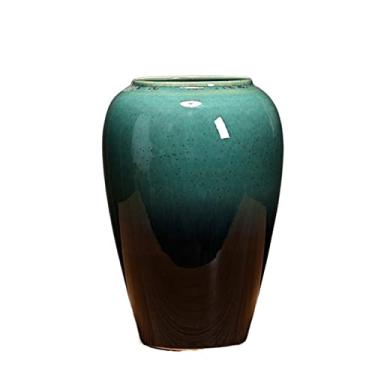 Imagem de Vaso Vasos de cerâmica decorações para casa novo estilo chinês sala de estar arranjo de flores secas hidroponia plantas verdes vasos de flores Vaso de flores(Médio)