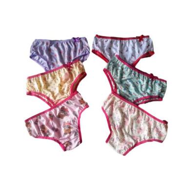 Imagem de Kit 6 Calcinhas Menina Moça Criança Juvenil Estampada - Star Gold Stor