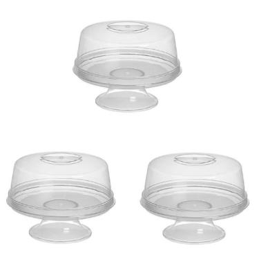 Imagem de Kit 03 Porta Bolos Boleira com Pedestal Resistente 175 x 260 - Três Tr
