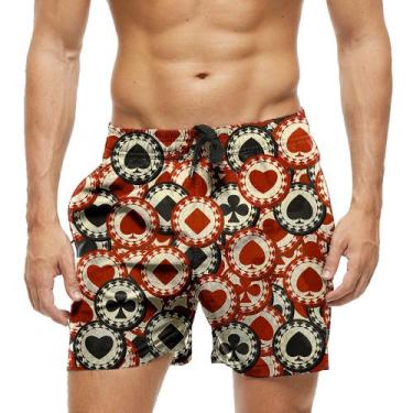Imagem de Short Praia Shorts Banho Bermuda Verão Poker Jogos Azar 1195 - SMOKE, 