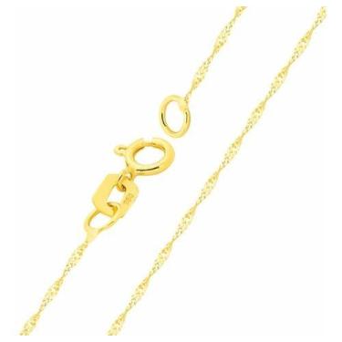 Imagem de Cordão Singapura Gargantilha Corrente 45cm Ouro 18k Feminina - Michest
