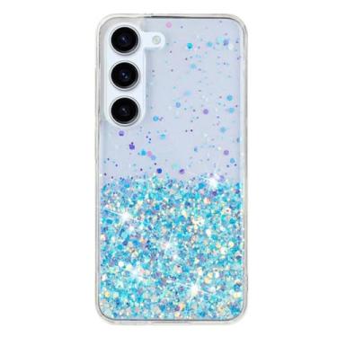 Imagem de Capa de celular com glitter brilhante noturno para Samsung Galaxy S23 S24 Ultra S23 S24 Plus A54 A34 A25 A15 A35 A55 5G, capa traseira antiqueda, azul, para A54 (5G)