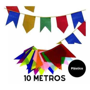 Imagem de Bandeirinha Festa Junina Plástica 10m Área Externa Colorida - D Presen