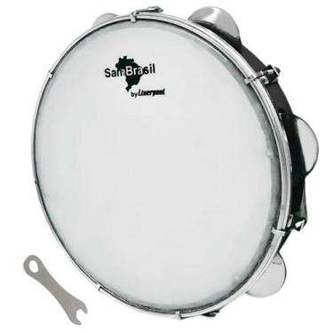 Imagem de Pandeiro liverpool sambrasil standard 10'' pele leitosa 11268
