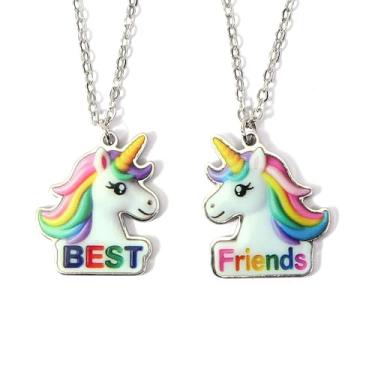 Imagem de MANZHEN 1 par de colares de melhores amigos, design fofo, presente de dia dos namorados, filhote, fantasma, sol e lua, design de 5, 45 cm, aço inoxidável, sem pedra preciosa, 18 Inches, Aço