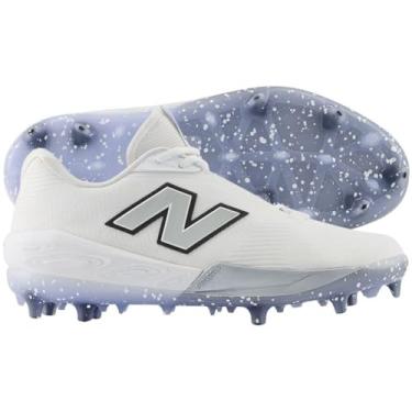 Imagem de New Balance FuelCell Comp V4 Tênis de beisebol masculino, Branco/Prata, 40