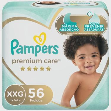 Imagem de Fralda pampers premium care bag xxg com 56 unidades