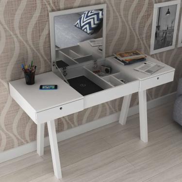 Imagem de Penteadeira Escrivaninha 2 Gavetas 1 Tampo Com Espelho Tecno Mobili Pe2002