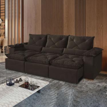 Imagem de Sofá Retrátil e Reclinável 5 Lugares 270cm Londres Plus