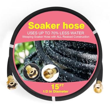 Imagem de Mangueira de imersão profissional de 3,5 m para canteiros de jardim 1/2 polegada borracha de longa duração Irrigação por gotejamento Economize 70% de água Vários acessórios ótimos para gramado e