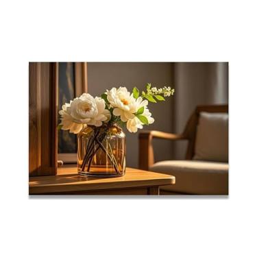 Imagem de Xícara de chá Garden Oasis Cozy Town Impressão em tela paisagem de aldeia quente arte de parede para decoração de escritório doméstico envolto em galeria 80 x 120 cm