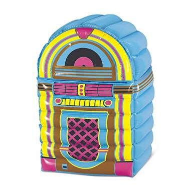Imagem de Beistle Cooler Inflável Jukebox de 77,5 cm x 50,8 cm com Capacidade para 72 Latas, Estilo Retro e Multi-colorido